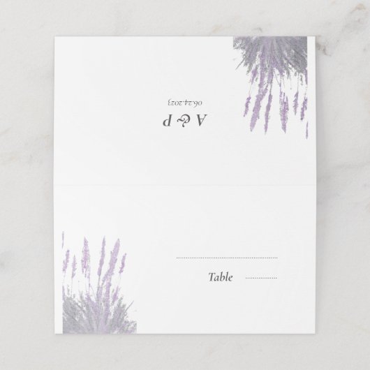 De Placement Carte Mariage Lavender (Extérieur déplié)