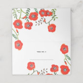 De Placement Carte mariage moderne à fleurs rouges (Extérieur déplié)