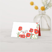 De Placement Carte mariage moderne à fleurs rouges (Dos)