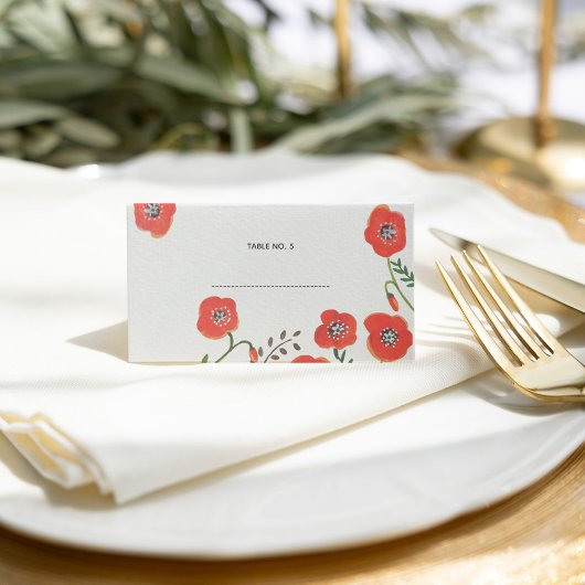 De Placement Carte mariage moderne à fleurs rouges