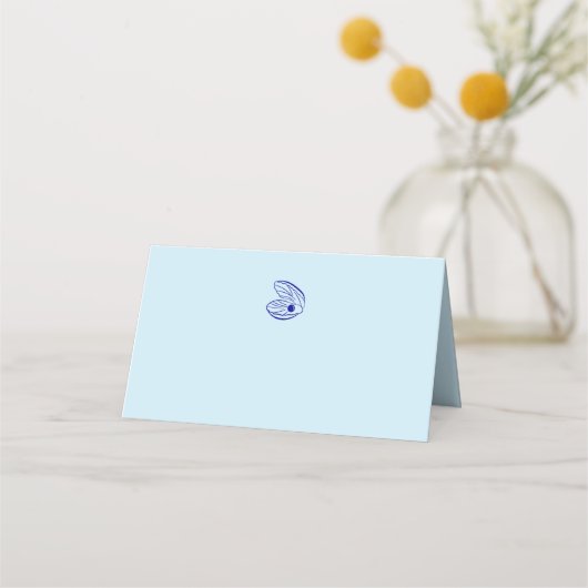 De Placement Carte Mariage moderne Blue Mediterranean Shell (Devant)