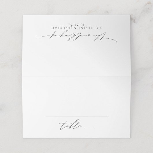 De Placement Carte Mariage moderne élégante Script (Extérieur déplié)