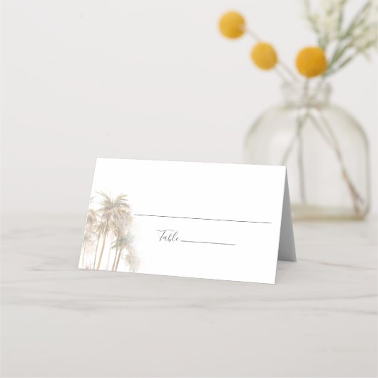 De Placement Carte Mariage moderne Palm Trees Aquarelle (Devant)