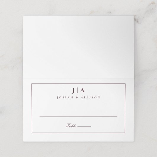 De Placement Carte Mariage Monogramme classique (Extérieur déplié)