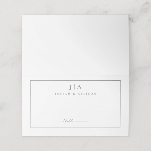 De Placement Carte Mariage Monogramme classique (Extérieur déplié)