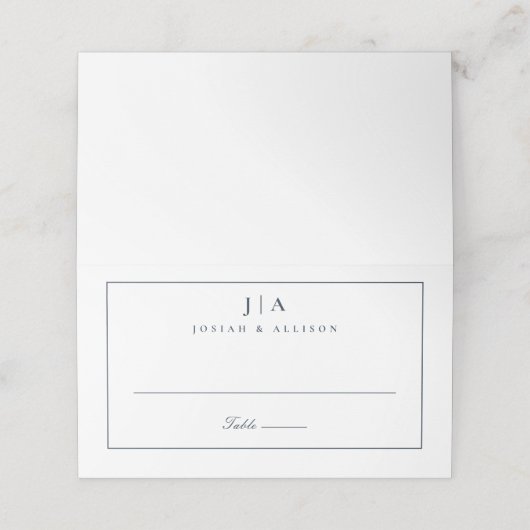 De Placement Carte Mariage Monogramme classique (Extérieur déplié)
