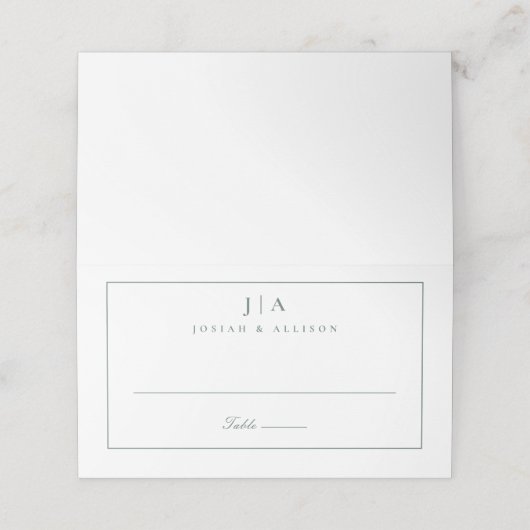 De Placement Carte Mariage Monogramme classique (Extérieur déplié)