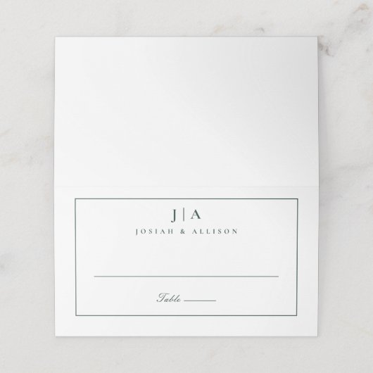 De Placement Carte Mariage Monogramme classique (Extérieur déplié)