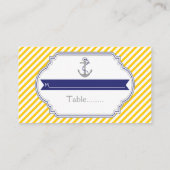 De Placement Carte mariage nautique à ancre jaune et blanche (Dos)