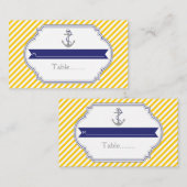 De Placement Carte mariage nautique à ancre jaune et blanche (Devant / Derrière)