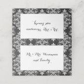 De Placement Carte mariage noir & blanc Damask Table Place (Extérieur déplié)