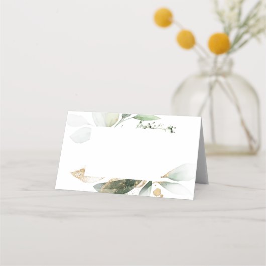 De Placement Carte Mariage or Watercolor Green (Devant)