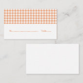 De Placement Carte Mariage Orange Houndstooth (Devant / Derrière)