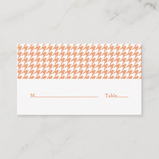 De Placement Carte Mariage Orange Houndstooth (Devant)