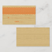 De Placement Carte Mariage Orange Rustique Chevron (Devant / Derrière)