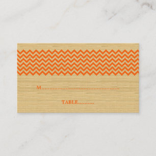 De Placement Carte Mariage Orange Rustique Chevron