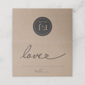 De Placement Carte mariage Place, Carte Escort Papier Rustique  (Extérieur déplié)