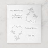 De Placement Carte mariage Place Papillons Coeur Argent (Extérieur déplié)