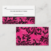 De Placement Carte Mariage Place Pink Black (Devant / Derrière)