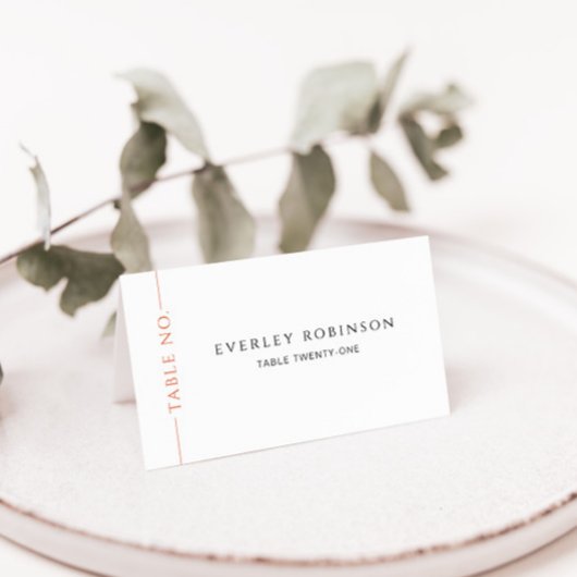 De Placement Carte Mariage pliée moderne Burnt Orange