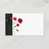 De Placement Carte mariage | Poppies rouges | Noir, Vert (Dos)