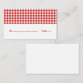 De Placement Carte Mariage Red Houndstooth (Devant / Derrière)