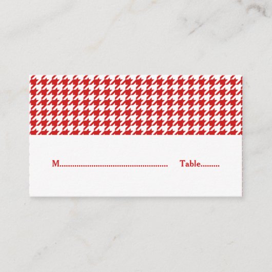 De Placement Carte Mariage Red Houndstooth (Devant)