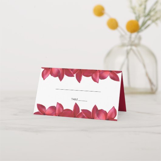 De Placement Carte Mariage Red Plumeria Frangipani (Devant)