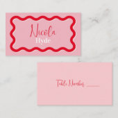 De Placement Carte Mariage rose (Devant / Derrière)