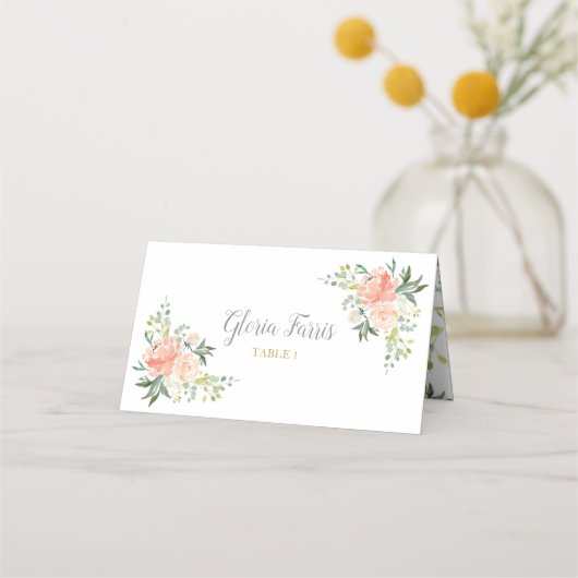De Placement Carte mariage | Roses bleus (Devant)