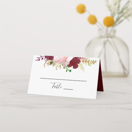 De Placement Carte Mariage Rouge Tropical et Romantique (Devant)