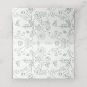 De Placement Carte Mariage Sage Green Crest Monogram (Intérieur déplié)
