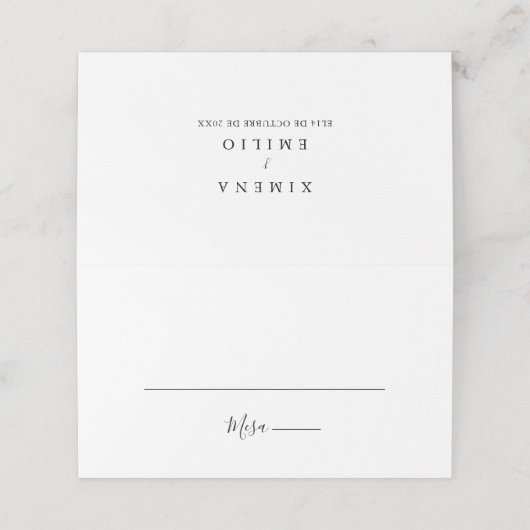 De Placement Carte Mariage simple espagnole (Extérieur déplié)