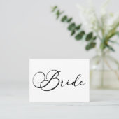 De Placement Carte Mariage simple Noir moderne Réservé (Debout devant)