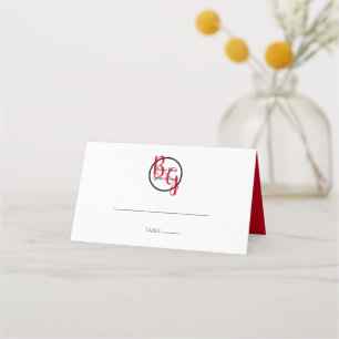 De Placement Carte Mariage simple personnalisée Initiales