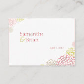 De Placement Carte Mariage Spring Blooms (Dos)
