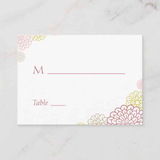 De Placement Carte Mariage Spring Blooms (Devant)