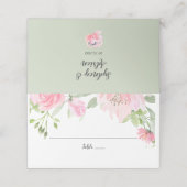De Placement Carte Mariage Spring Peony (Extérieur déplié)