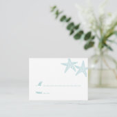 De Placement Carte Mariage Starfish - Turquoise (Debout devant)