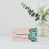 De Placement Carte Mariage Succulente Blush (Debout devant)