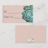 De Placement Carte Mariage Succulente Blush (Devant / Derrière)