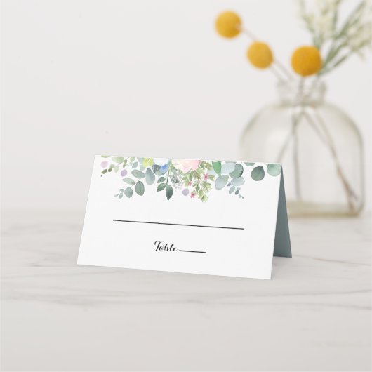 De Placement Carte Mariage Tropical Eucalyptus Green (Devant)