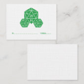 De Placement Carte Mariage verte D20 dés (Devant / Derrière)