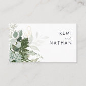 De Placement Carte Mariage verte et feuille d'or (Dos)