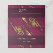 De Placement Carte Mariage Vin et Marbre d'or (Extérieur déplié)