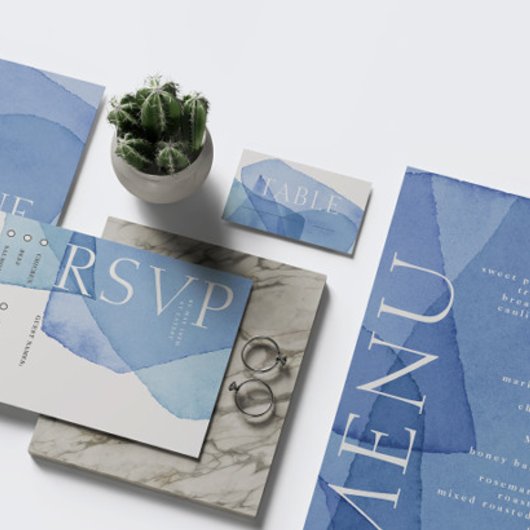 De Placement Carte Mariage Watercolor