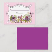 De Placement Carte Mariage Whimsical | Floraux d'aquarelle (Devant / Derrière)