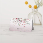 De Placement Carte moderne rose blanc Floral Place (Dos)