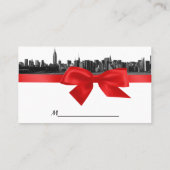 De Placement Carte NYC Large Skyline Etted BW Red Place (Dos)