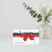 De Placement Carte NYC Large Skyline Etted BW Red Place (Debout devant)